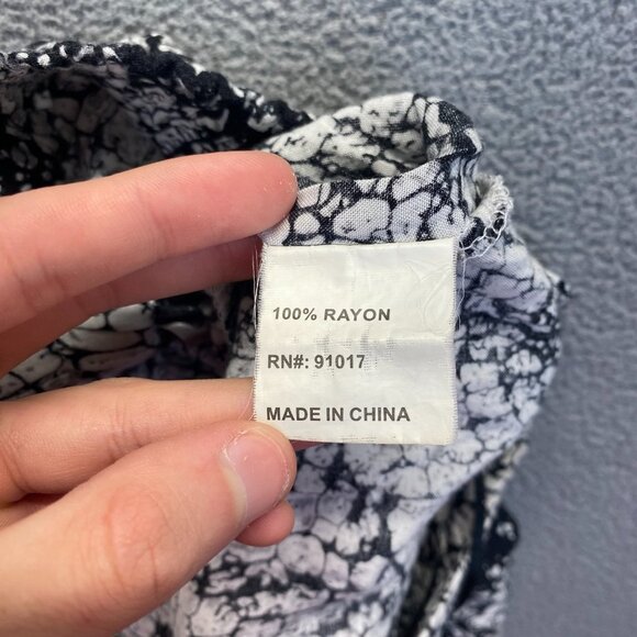 Solitaire Womens elastic Waist Wide Legs Pants Size Large 100% Rayon - Picture 9 of 14